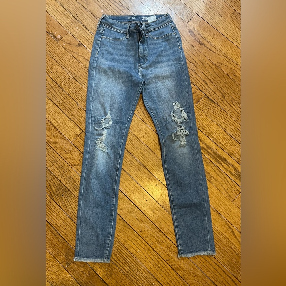 Girls Blue Ripped Jeans